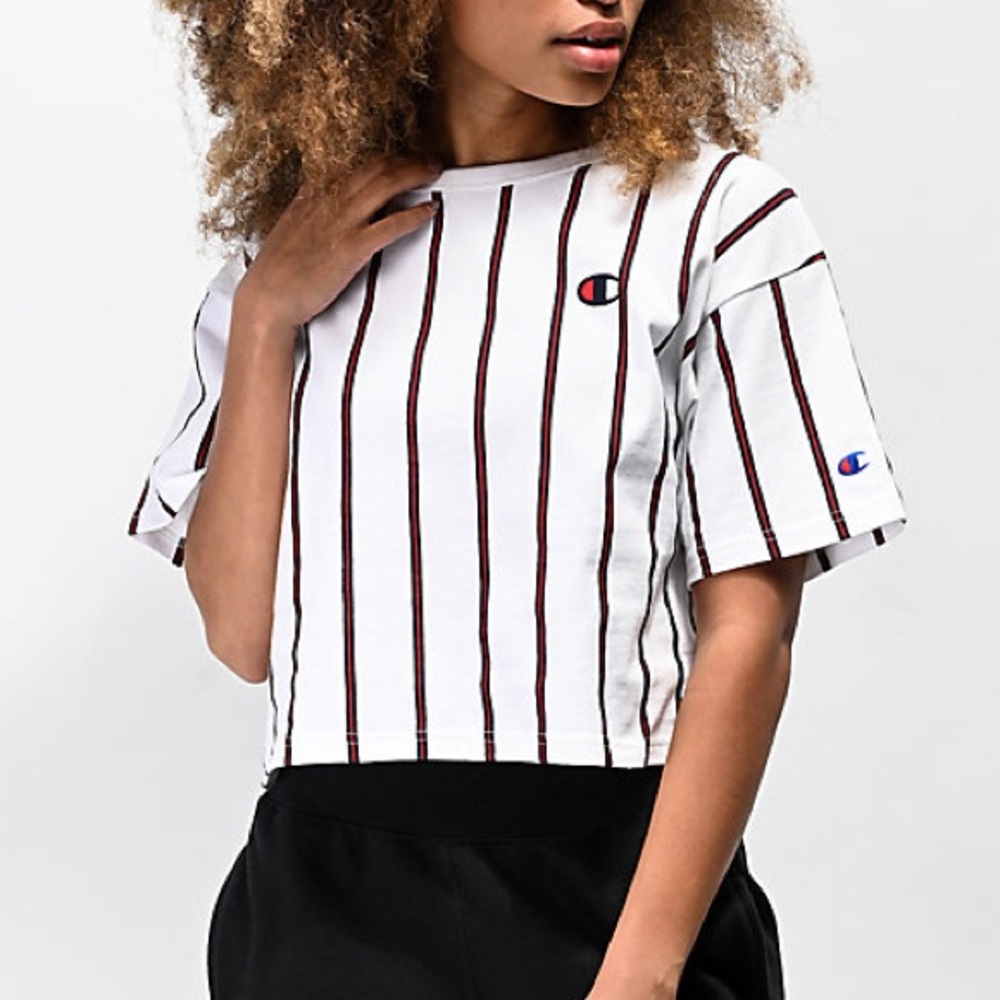 Champion Stripped Cropped T-Shirt